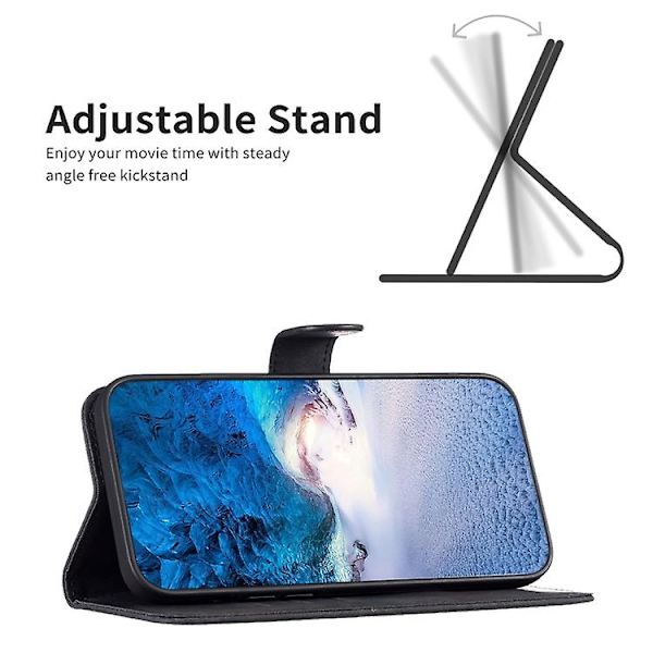 För Samsung Galaxy S24+ 5g Rutiga Präglat Läder Mobiltelefonfodral Black