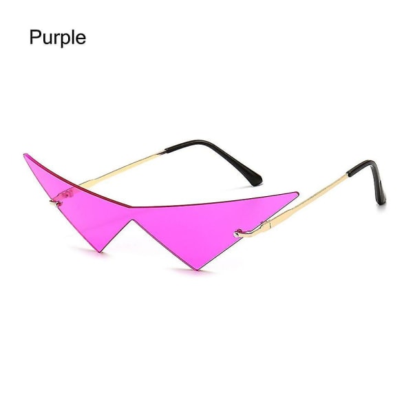 Sun Glasses Women Triangle | Rimless One Piece Sunglasses - Colorful Women Sunglasses