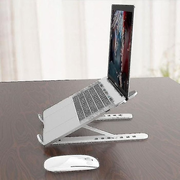 Bærbar computer stand til skrivebord, justerbar bærbar computer stand til skrivebord, ergonomisk computer stand WHITE
