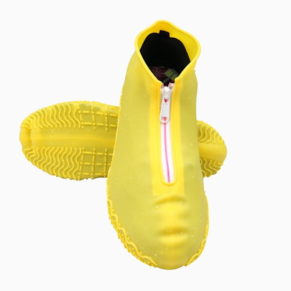 Vattentäta skoskydd med blixtlås Yellow (zipper version) XL (size 43-46)