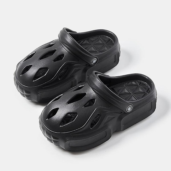 Sommer Sliders EVA Anti-Slip Sandaler Bløde Tykke Sålede Hulsko Til Kvinder Black 36 37