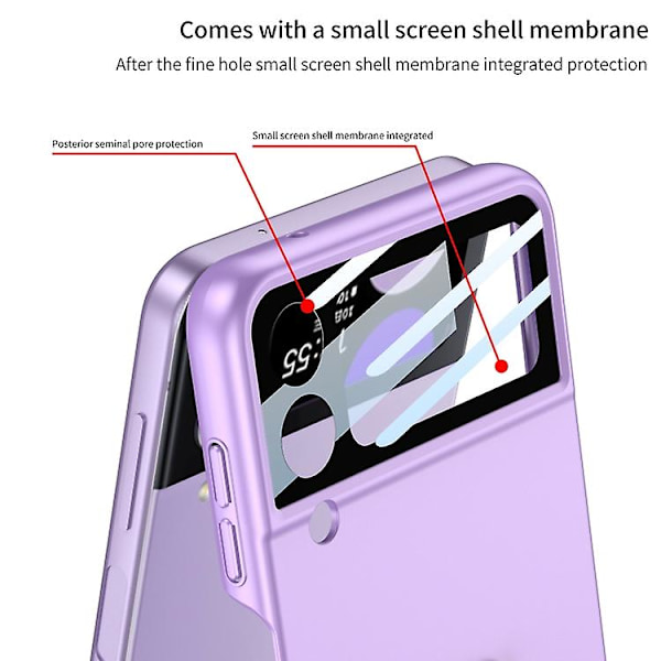 För Samsung Galaxy Z Flip4 5g Gkk Integrerat Ultratunt Mobiltelefonfodral Med Z Ringhållare Green