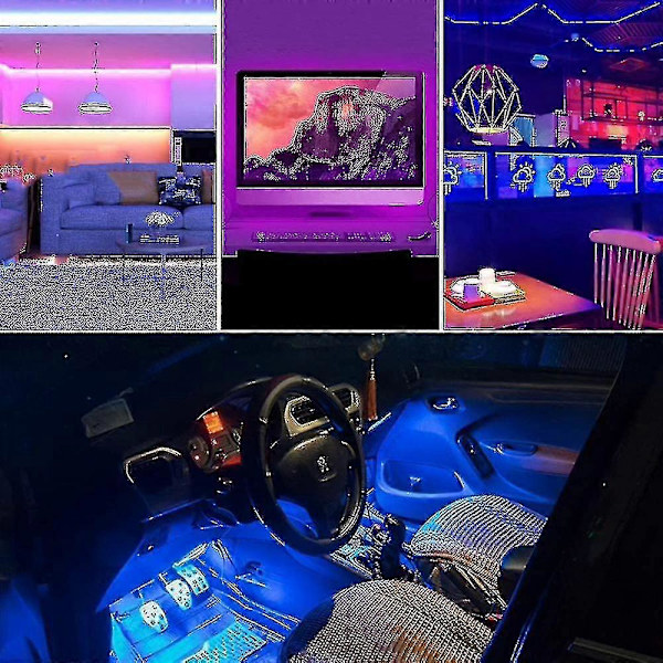 LED-remsa för bilens inredning, 72 LED-lampor RGB-atmosfärsbelysning