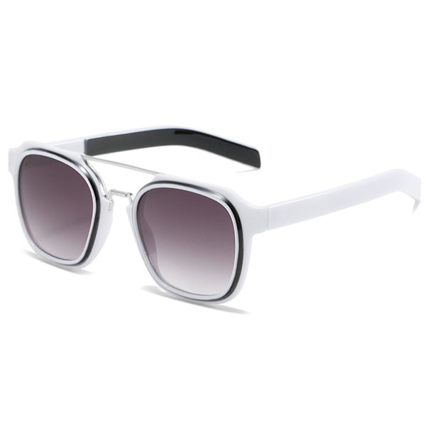 Herre Metall Dobbelt Bro Solbriller Stor Ramme Dype Og Mettede Bildefarger For Fiske Båtseiling Surfing Bright Black-Solid White