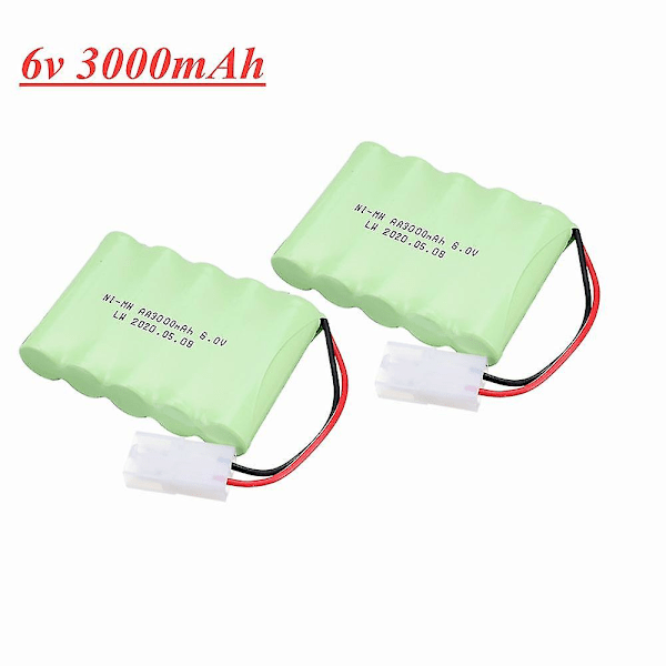 6V 3000mAh Ni-MH Batteri Kompatibel med RC Elektriska Leksaker Bil Lastbil Båt Hög Kapacitet 6V Nimh Batteri 3000 Mah Tamiya Kontakt