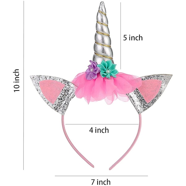 Enhjørning Hodebånd Enhjørning Gaver Til Jenter, 6 Pakk Enhjørning Horn Hodebånd Enhjørning