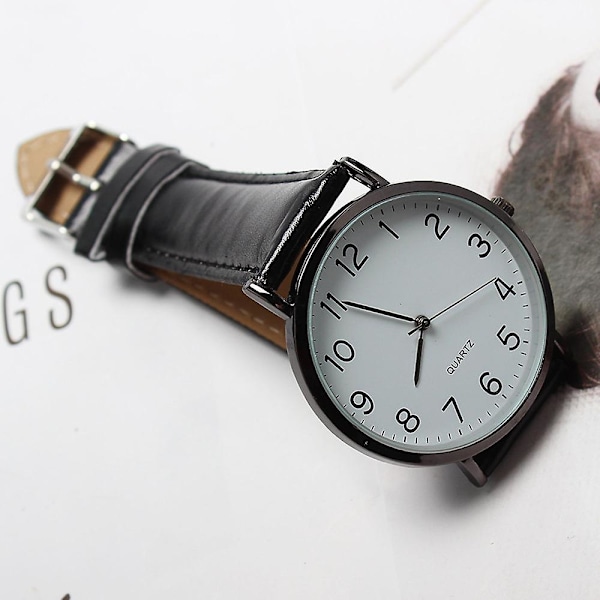 Unisex Business Fashion Leather Quartz Wrist Watch