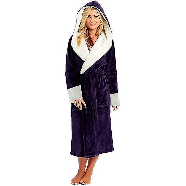 Dammorgonrock med huva och långa ärmar 3XL Purple