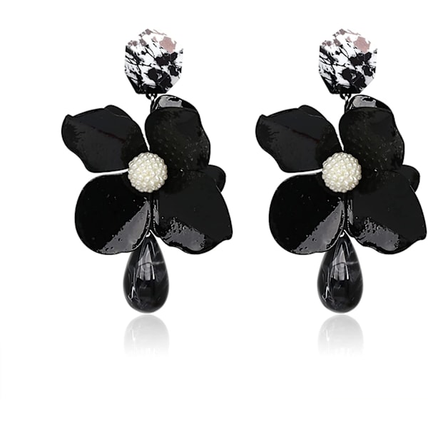 Heytea Retro Teardrop Big Flower Dangle Earrings Boho Lagdelt Blomsterblad Dråpe Øredobber Statement Fashion Øredobber For Kvinner Jenter