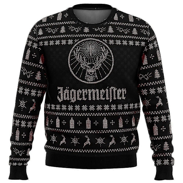 Bebetter Jagermeister Ful Jultröja Pullover Herr 3D Tröja Toppar Höst Och Vinter L 2