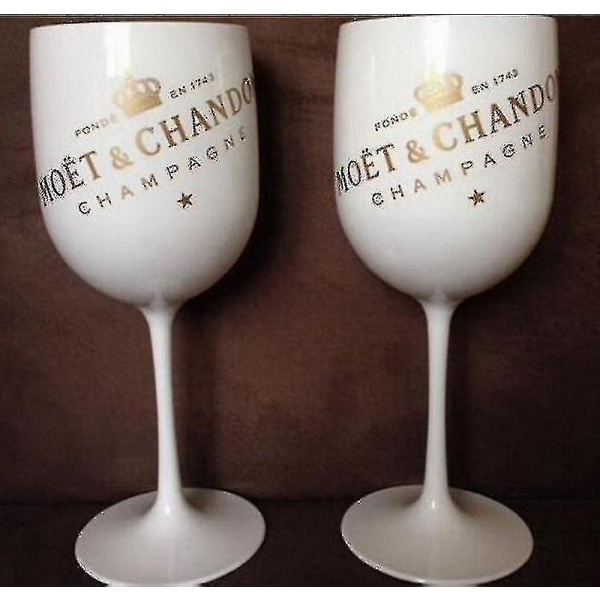 Paket med plastcocktails Vita Champagne Moet glasögon