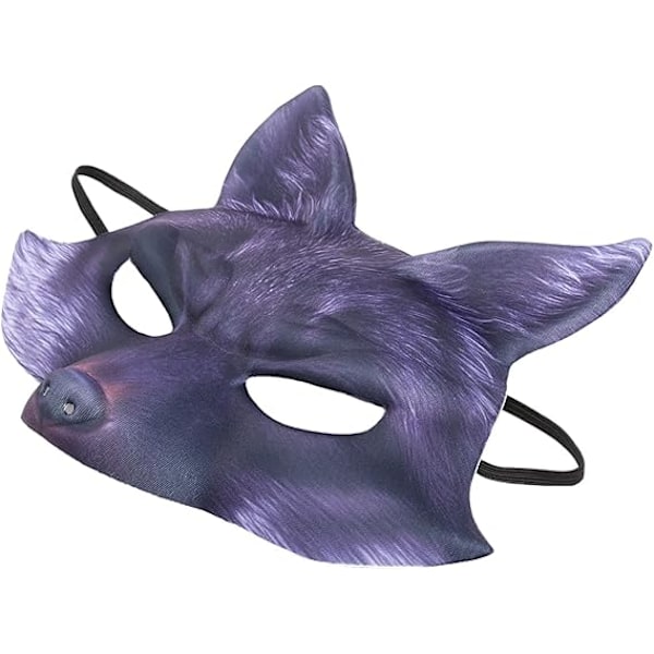 Kettu-muotoinen puolikas naamio eläin cosplay puku puolikas kasvo kissa naamiot Halloween karnevaaliin naamiaisiin Black