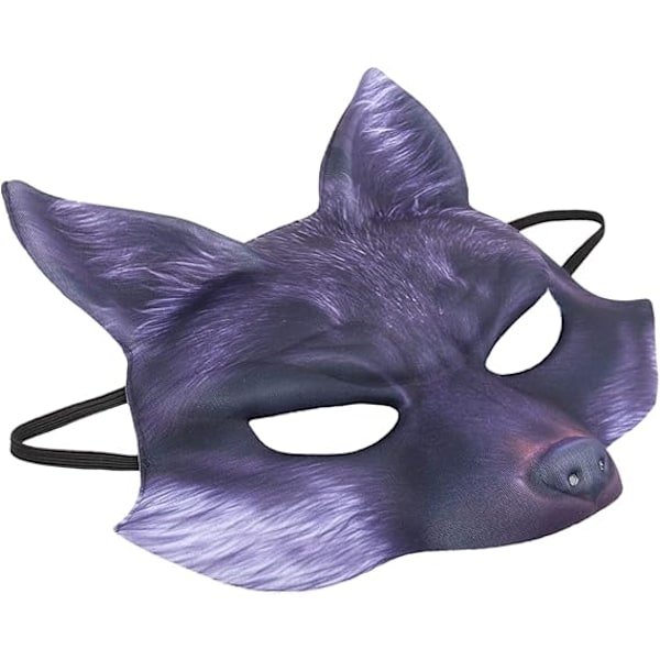 Kettu-muotoinen puolikas naamio eläin cosplay puku puolikas kasvo kissa naamiot Halloween karnevaaliin naamiaisiin Black