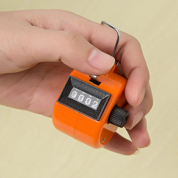 Mini 4-siffrig räknare Abs-fodral Hand Finger Display Manuell räknare Klicka Färgfall Timer Fotboll Golfräknare Slumpmässig färg