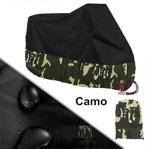 190T Moottoripyörän Suojapeite Vedenpitävä Ulkokäyttöön Lumitiivis camouflage M