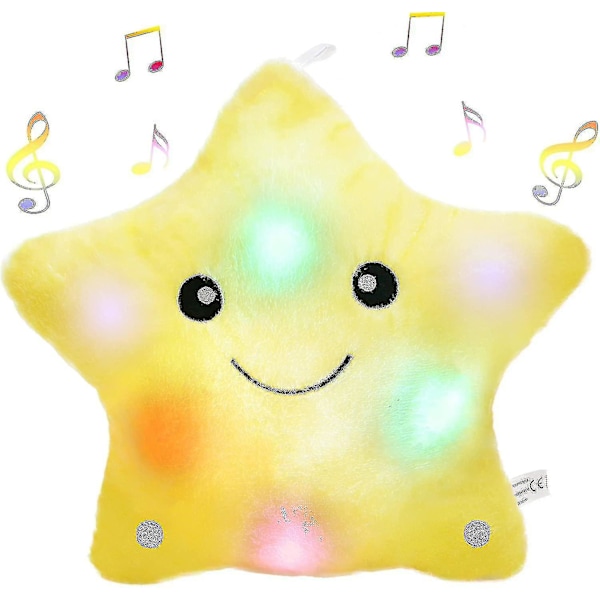 13 Led Musical Twinkle Star Light Up Lullaby Glow Stuffed Animal Toys Soothe Kids Emotions Birthday Christmas Festival Gift For Toddlers, Yello | Fruu