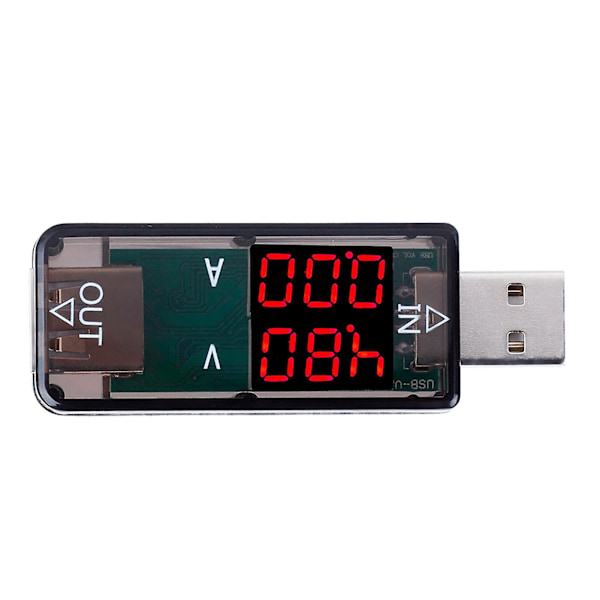 USB-tester Farve LCD Voltmeter Ammeter Multimeter Oplader Strømmåler