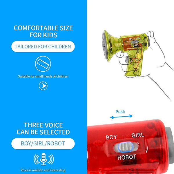 Mini Kids Handheld Multi-frekvens Röstväxlare Högtalare Roliga Vokala Elektroniska Leksaker För Barn Jul Fest Leksaker Blue