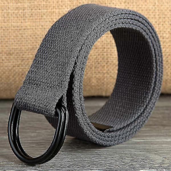 2-pak Herre Canvas Bælte Med Dobbelt D-ring, Holdbart Og Justerbart Casual Web Bælte 120cm