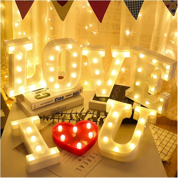 Bokstavs-LED-lampa Ljus Anställningsnummer Klump Ornament Batteridriven Nattlampa Fest Sovrum Bröllop Födelsedag Jul Dekorativt Nummer X