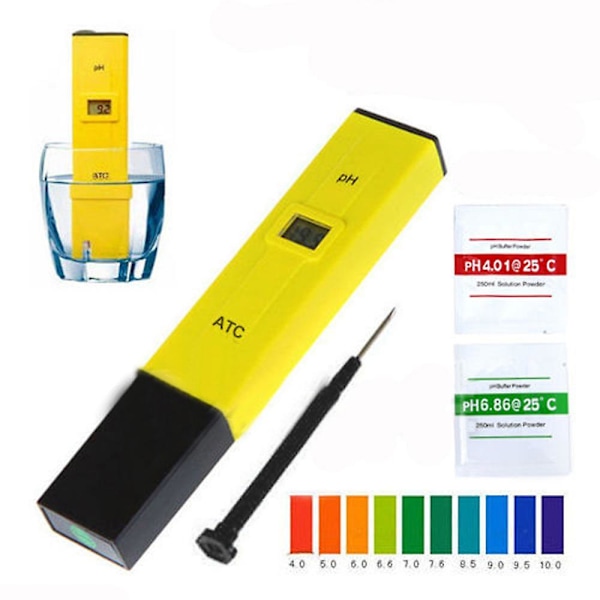 Digital PH-mätare Tester Hydroponics Bärbar Penna Akvarium Pool Test Kit 5ml