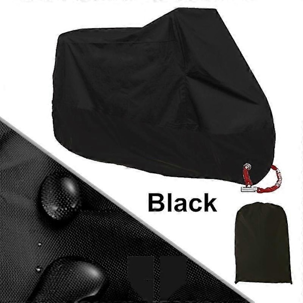 190T Moottoripyörän Suojapeite Vedenpitävä Ulkokäyttöön Lumitiivis black,silver XL