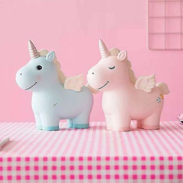 Sød Regnbue Unicorn Sparegris til Piger, Harpiks Unicorn Sparegris Legetøj, Børns Sparegrise, Unicorn Gave til 6/7/8 År Gamle Piger, Bedst -HANBING