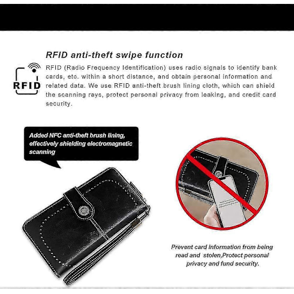 Rfid-skyddad Reseplånbok för Pass, Familjeplånbok för Resepass, svart