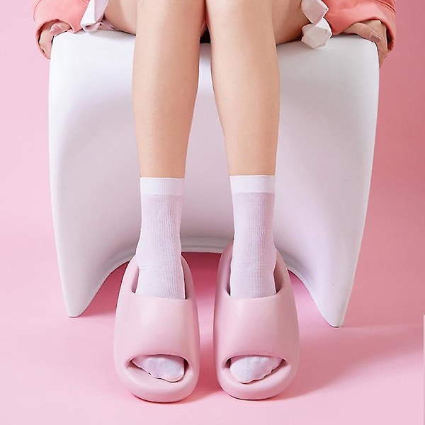 Leivänmuotoiset tossut naisille - Pehmeät, paksupohjaiset EVA-kotitossut, liukumattomat, kesäuutuus Pink 40 41