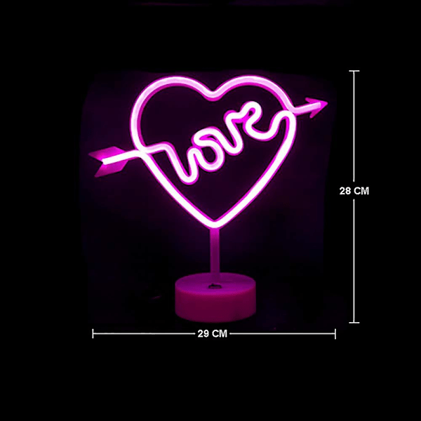 Led Ananas Neon Skilt Luau Sommerfest Dekorasjon Pink Love heart