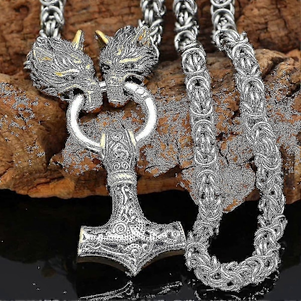 Kaulakoru, Miesten Sudenpää Kaulakoru Viikinki Korut Amuletti Thorin Vasara Riipus Kaulakoru