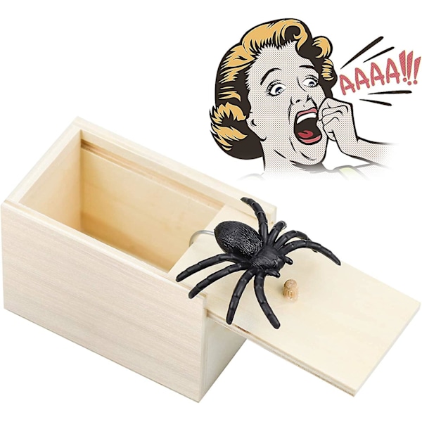 1 Piece Spider Prank Box Spider In Box Wooden Prank Spider Scare Box For Kids Adults Party Favors Gifts