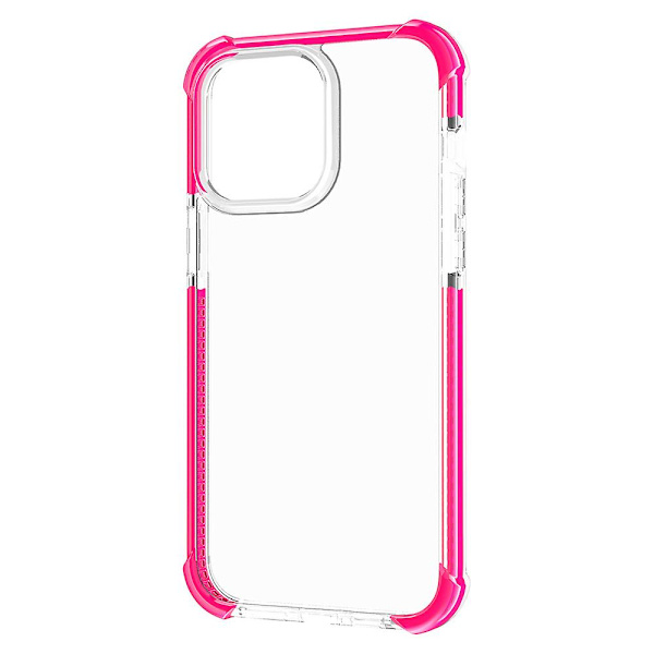 For Iphone 15 Pro Max Fire hjørne dråpesikker telefondeksel Tpu + Akryl gjennomsiktig deksel Rose