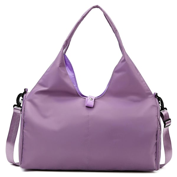 Sports Bag Stor Rejsetaske Med Skorum og Vådlomme, Vandtæt Sammenfoldelig Gym Bag, Træningstaske purple