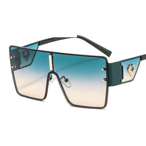 Aurinkolasit suuret kehykset yhden kappaleen metalliset aurinkolasit lehmäpää koristeelliset retro trendikkäät miesten ja naisten värilliset aurinkolasit C8 silver frame