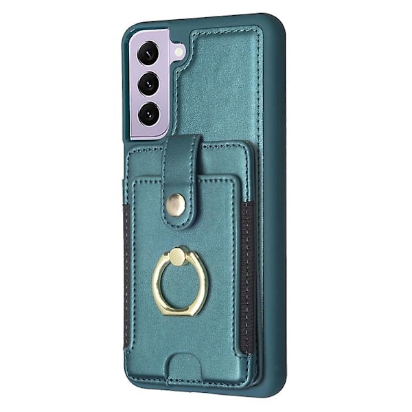 Til Samsung Galaxy S22+ 5g Bf27 Metal Ring Kortpose Holder Mobiltelefon Etui Green