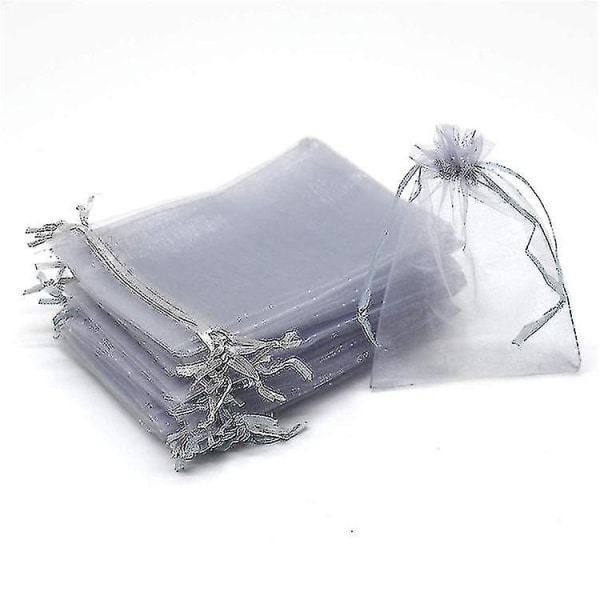 100 st buntskydds påse 30x20cm/15x20cm/10x15cm druvor frukt organza påse med dragsko ger totalt skydd light grey 20x30cm