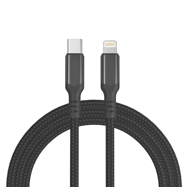 (2-pakkauksessa) MFI-sertifioitu datakaapeli iPhonen latauskaapelille - 2m black