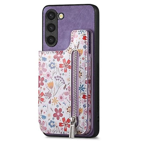 Samsung Galaxy S23+ 5g -retromaalattu vetoketjullinen lompakkokotelo Purple