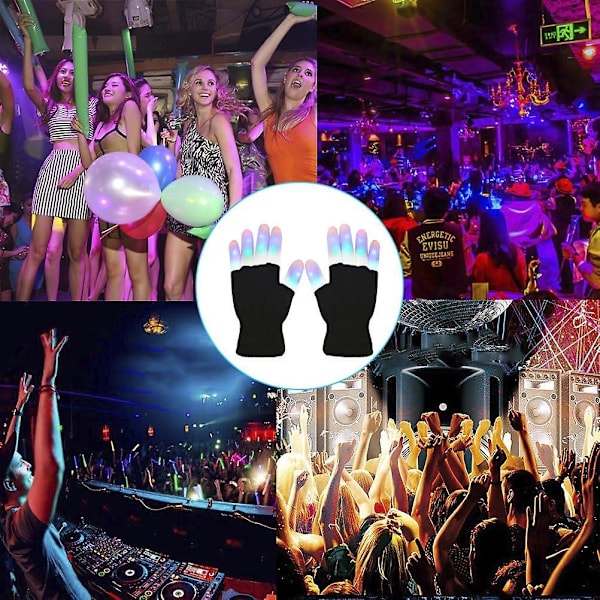 LED Handsker Lysende/Farverige, LED Blinkende Belysning/Multi Farve til Fest/Klub/Aften/Jul/Racing