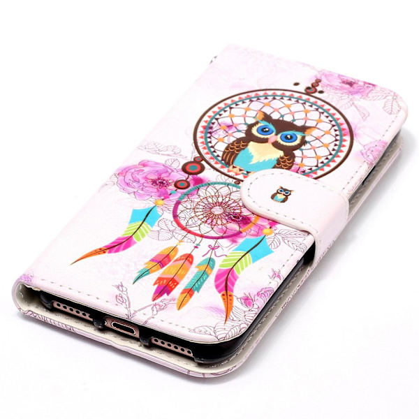 För Oppo A79 5g / A2 5g Fodral Pu Läder+tpu Mönster Tryckt Flip Stativ Telefon Skydd Wind Chime Owl