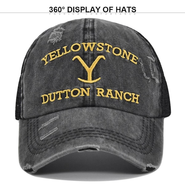 SZTXJ Yellowstone Dutton Ranch Baseball Cap Justerbar Broderet Cap (A)