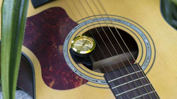 2-i-1 Gitarr Luftfuktare Hygrometer Temperaturhygrometer för Akustisk Gitarr Ukulele Violinspelare (Batterifri)