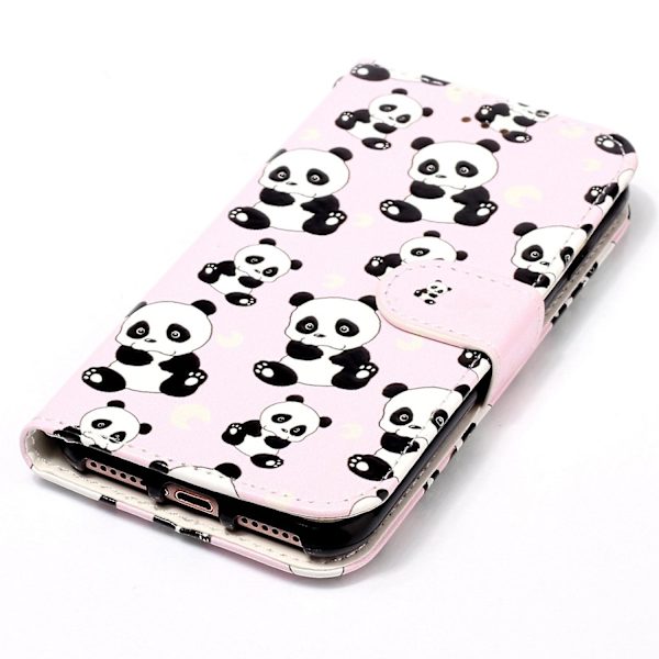 Fodral i PU-läder + TPU med mönstertryck till Oppo A79 5g / A2 5g, plånboksfodral med stativ Panda