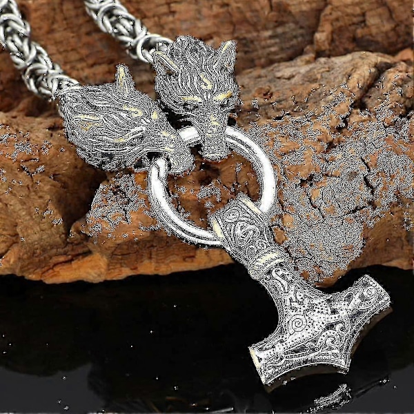 Kaulakoru, Miesten Sudenpää Kaulakoru Viikinki Korut Amuletti Thorin Vasara Riipus Kaulakoru