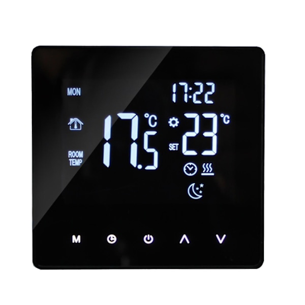 Wifi Smart Termostat Temperaturregulator för Elektrisk Värme LCD-display Touchscreen Vecko Programmerbar App-kontroll Golvvärme Termostat NO-WIFI electric heating Black