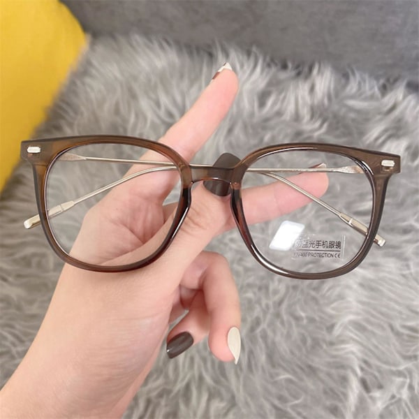 Ultra-klare Fashion Flat Mirror Briller Faste Skridsikre Fleksible Holdbare Briller Universal Ramme Til Mænd Og Kvinder Olive Green Frame