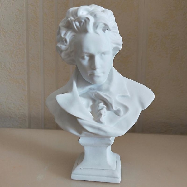 5-tums figur staty ornament konsttillbehör Beethoven rent vit