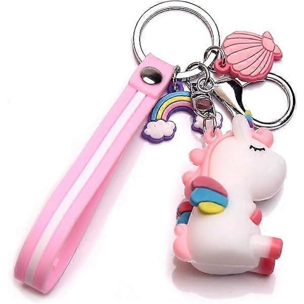 Unicorn keychain gift (white), lucky silicone keychain, daughter, son