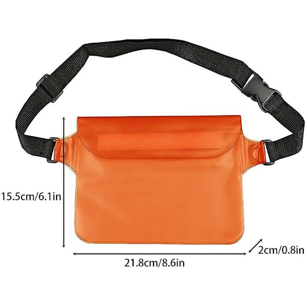 Vandtæt Fanny Pack, Justerbar Tør Fanny Taske Vandtæt Taljepose med Taljerem til Bådsejlads Svømning-X ZD B2 EE Orange